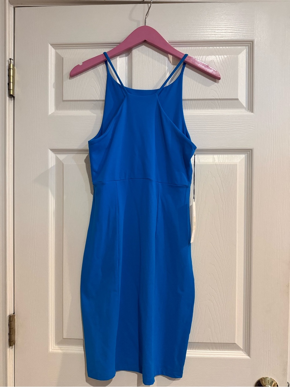 Susana Monaco Bright Blue Halter Mini Dress